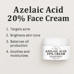 Azelaic Acid 20% Face Cream for Acne Treatment and Skin Brightening 30g