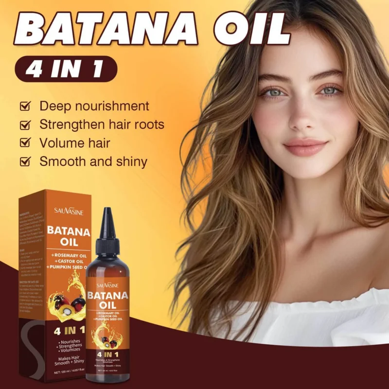 Batana Oil for Hair Growth and Strengthening 4-in-1 Hair Repair Treatment with Rosemary & Castor Oil (120ml)