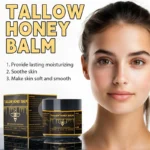 Beef Tallow Honey Balm Grass-Fed Moisturizer for Dry and Sensitive Skin 60g