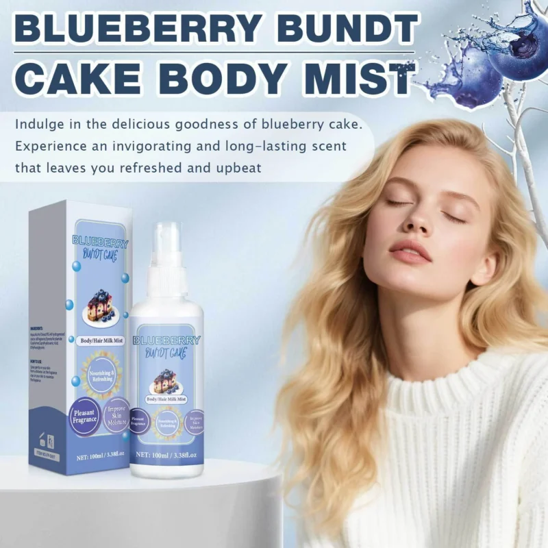 Blueberry Bundt Cake Body Mist Long Lasting Hair & Body Fragrance Milk Spray 100ml