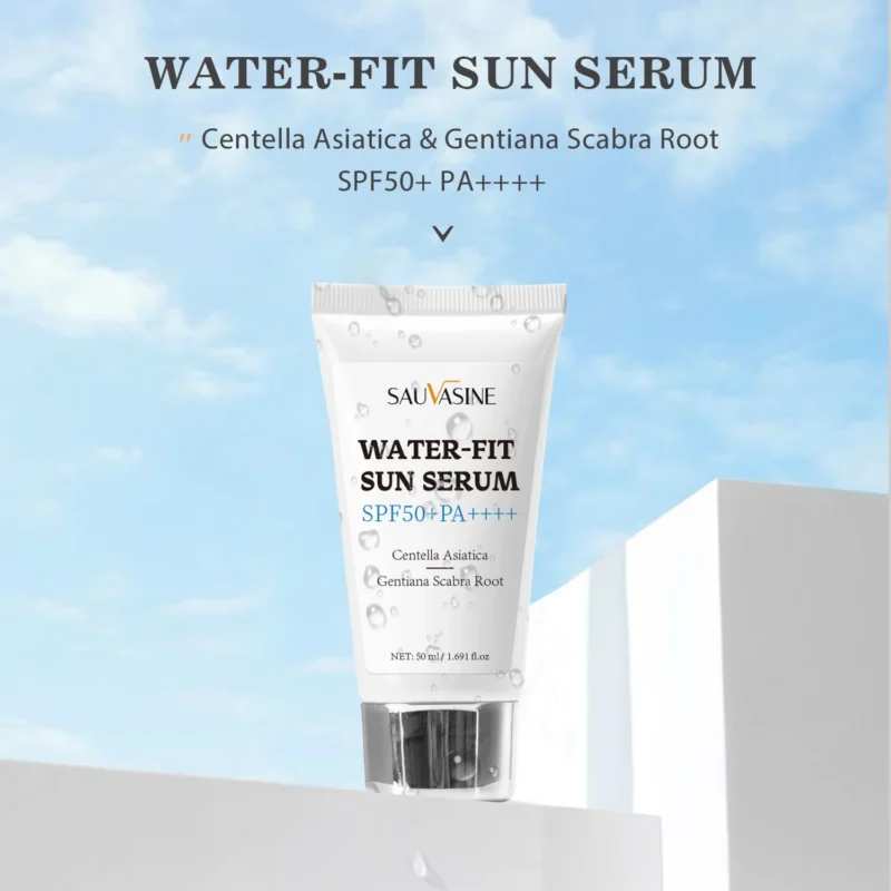 Centella Sun Cream SPF50+ PA++++ Water-Fit Sun Serum - Non-Greasy UV Protection with Gentiana Scabra Root for Face & Body (50ml)