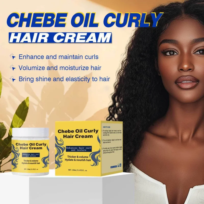 Chebe Oil Curly Hair Cream for Defined Curls and Volumizing Hair Care (150ml)
