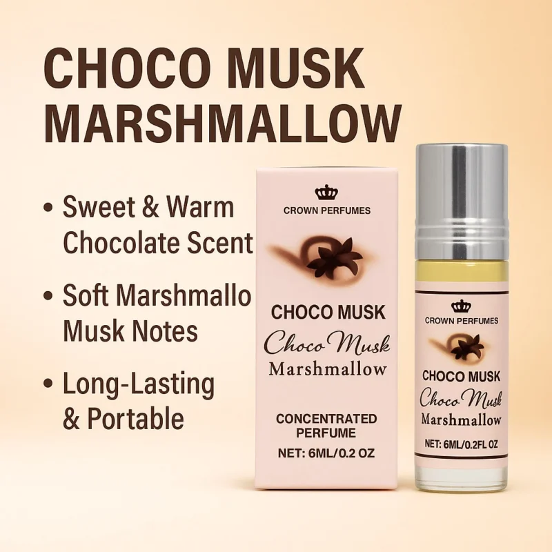 Choco Musk Marshmallow Perfume Oil Long-Lasting Sweet Chocolate Scent 6ml Roll-on