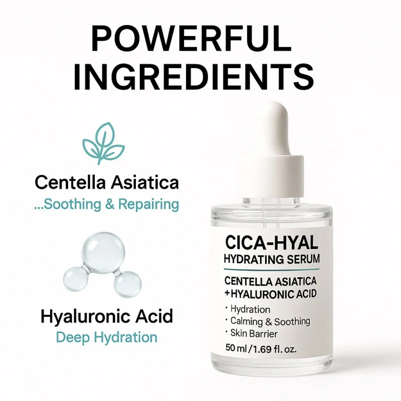 Cica Hyaluronic Acid Serum Hydrating and Soothing Centella Asiatica Repairing Formula