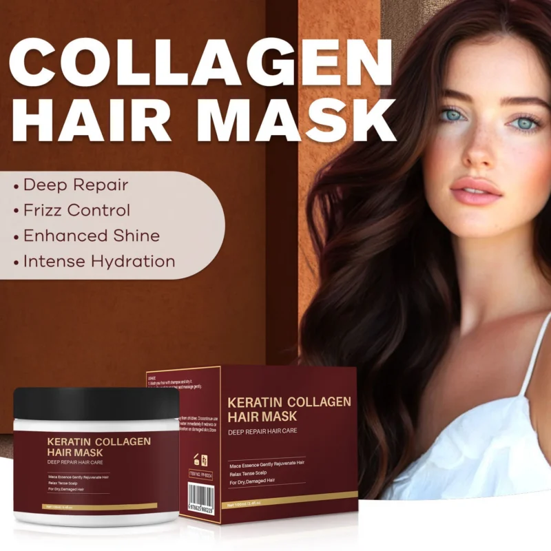 Collagen Hair Mask for Deep Repair and Frizz Control with Keratin & Maca Essence (100ml)
