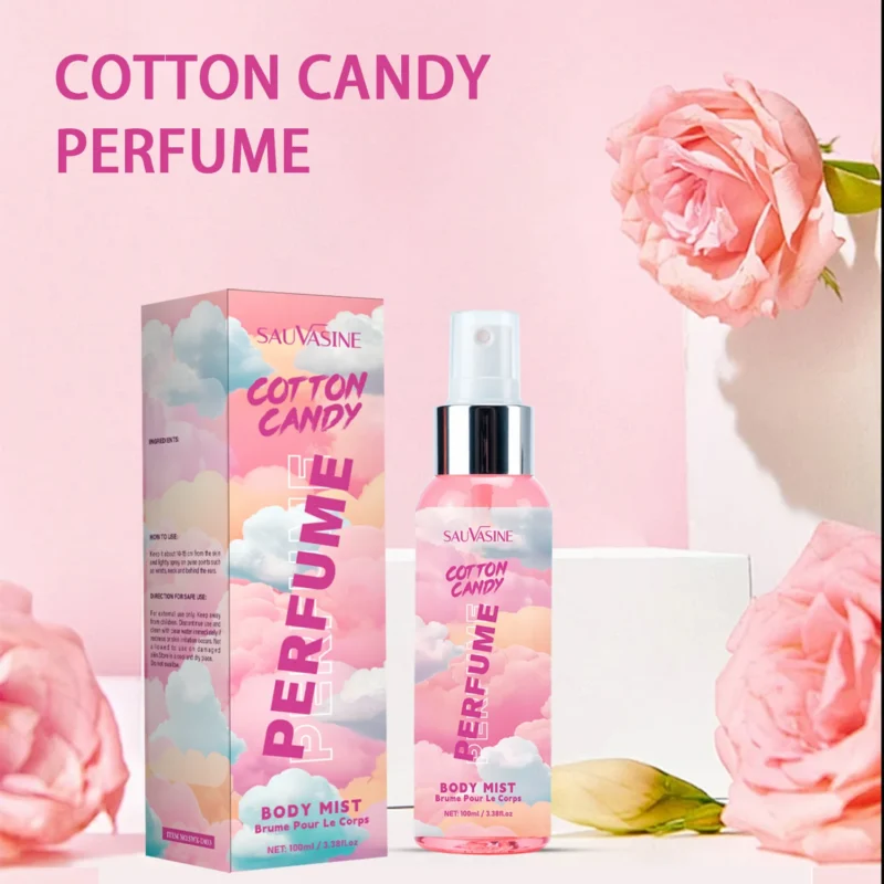 Cotton Candy Perfume Long Lasting Body Mist for Women SAUVASINE 100ml Sweet Fragrance