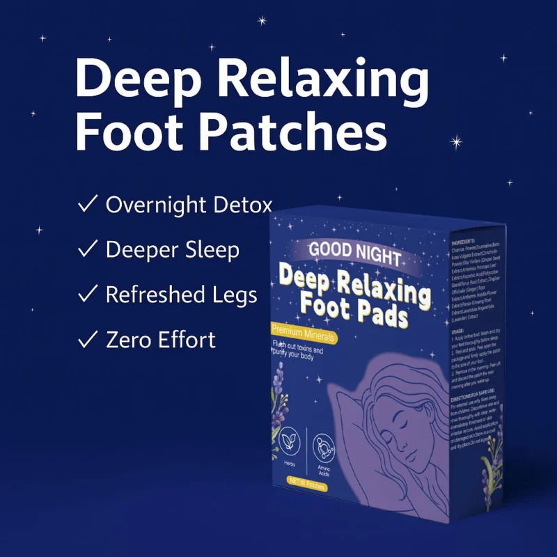 Deep Relaxing Foot Patches for Overnight Detox and Deeper Sleep - 10pcs Lavender & Bamboo Charcoal Pads