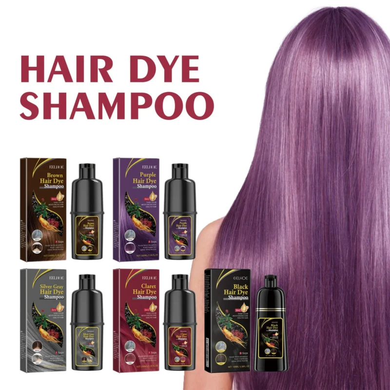 EELHOE Hair Dye Shampoo 3-in-1 Instant Color & Gray Coverage with Herbal Ingredients 100ml