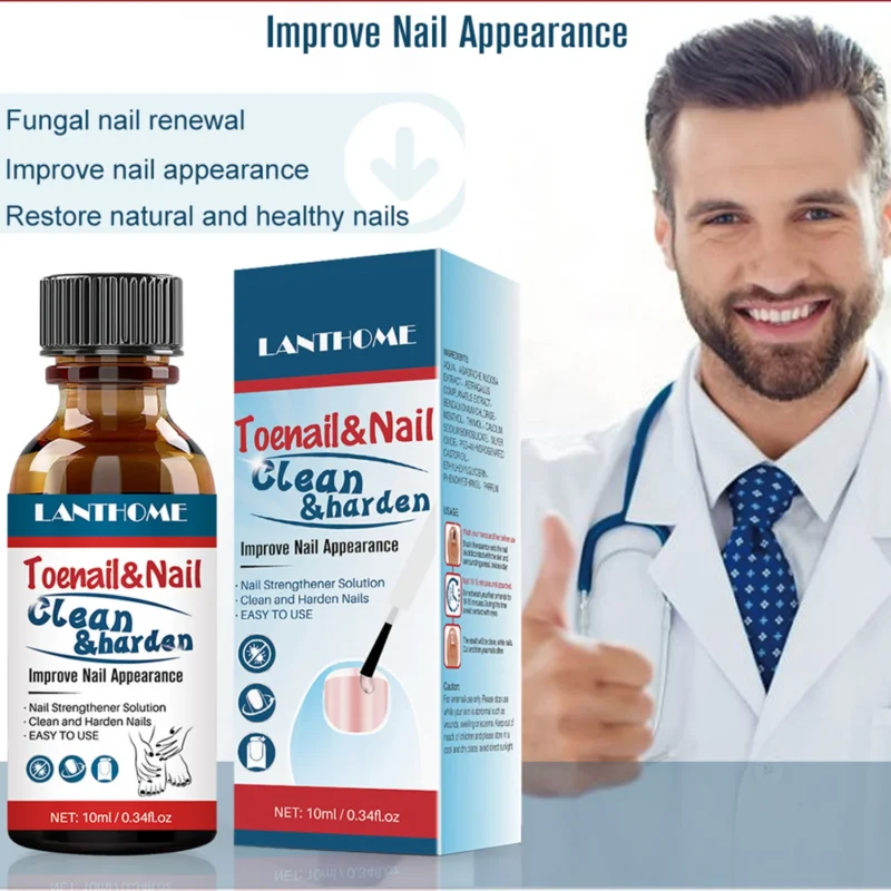 Fungal Nail Renewal Treatment for Damaged Nails, Lanthome Nail Strengthener Solution 10ml