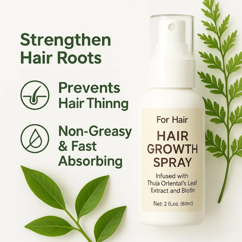 Hair Growth Spray with Biotin & Thuja Extract - Anti-Hair Loss & Root Strengthening Treatment (60ml)