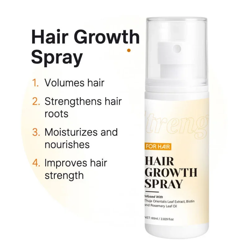 Hair Growth Spray for Volumizing and Strengthening Roots - 60ml Biotin & Rosemary Oil Formula
