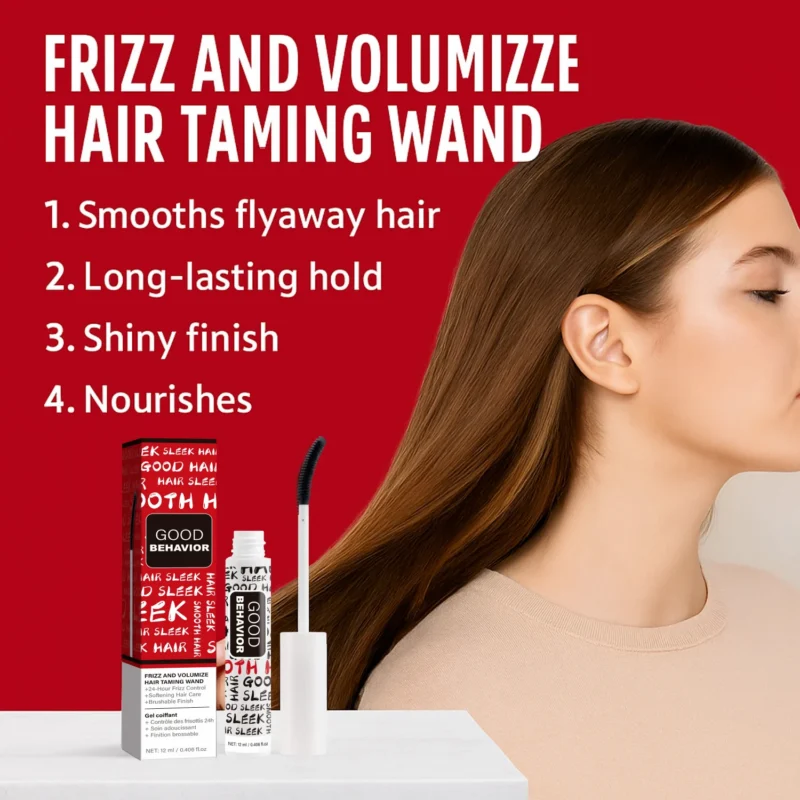 Hair Taming Wand for Flyaway Hair - 24H Long Lasting Frizz Control Finishing Stick with Spirulina Extract
