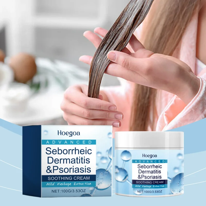 Scalp Soothing Cream for Seborrheic Dermatitis & Psoriasis - Hoegoa Anti-Dandruff Herbal Relief & Moisturizing Care (100g)