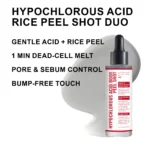 Hypochlorous Acid Rice Peel Shot Duo 80ml - Gentle Exfoliating Serum for Face and Body