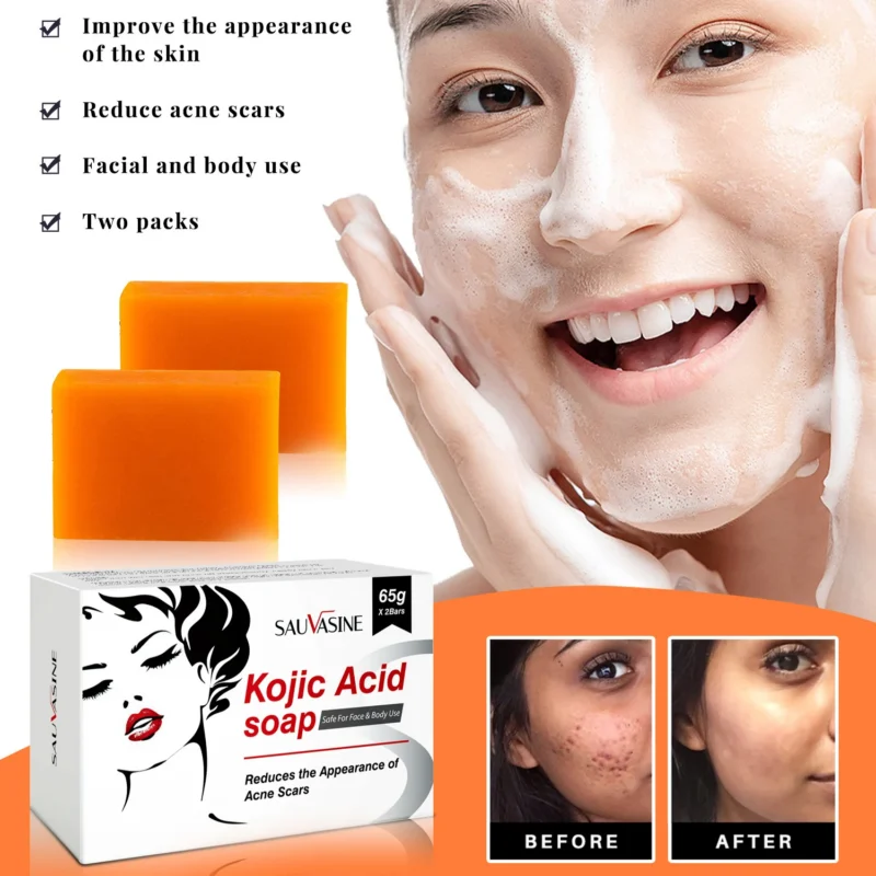 Kojic Acid Soap Bar for Face & Body - Skin Brightening & Acne Scar Reduction Cleanser