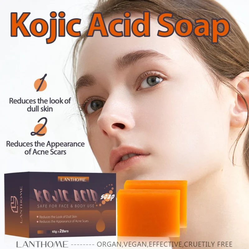 Kojic Acid Soap for Dark Spot Removal and Skin Brightening - 2-Pack 65g Bars