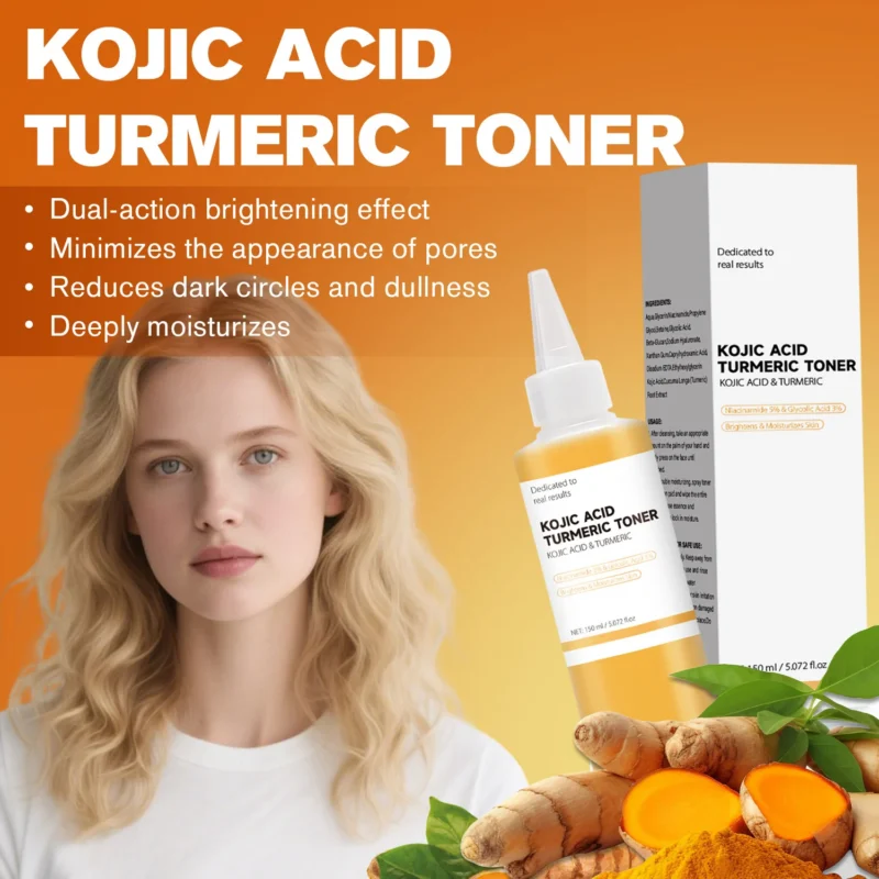 Kojic Acid Turmeric Toner for Face Brightening & Dark Spot Correction with 5% Niacinamide & 3% Glycolic Acid - 150ml