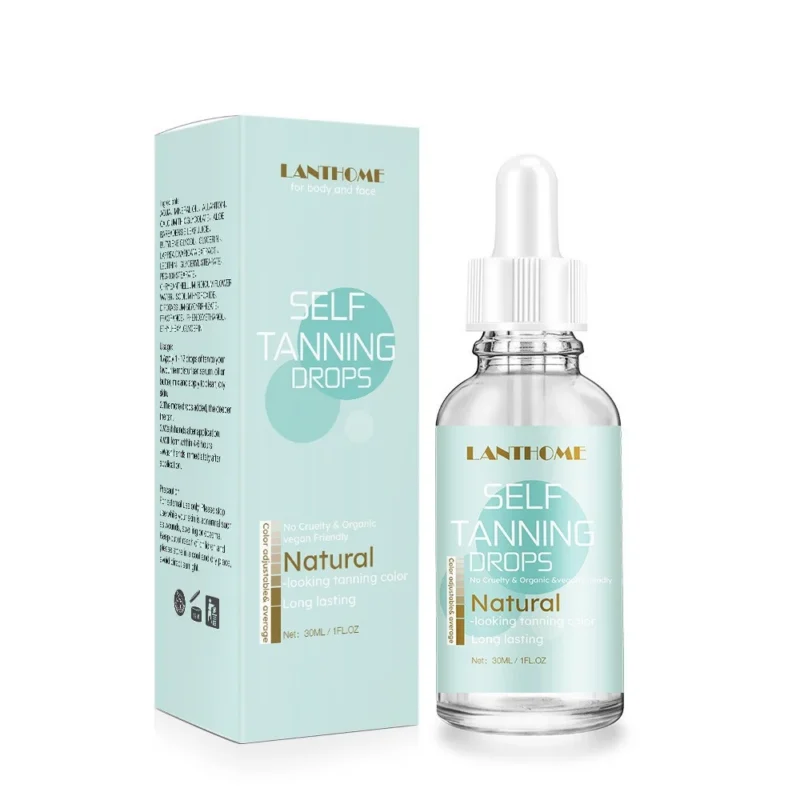 Self Tanning Drops for Face and Body - LANTHOME Natural Sunless Tanning Serum for Golden Glow