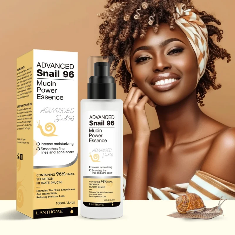 Snail Mucin Power Essence 96% - Lanthome Advanced Repair Facial Serum for Hydration, Acne Scars & Fine Lines (100ml)