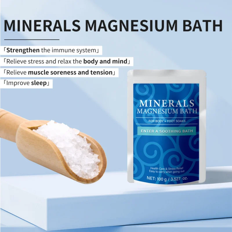 Magnesium Bath Flakes for Muscle Relaxation and Skin Softening, 100g Magnesium Chloride Soaking Salts