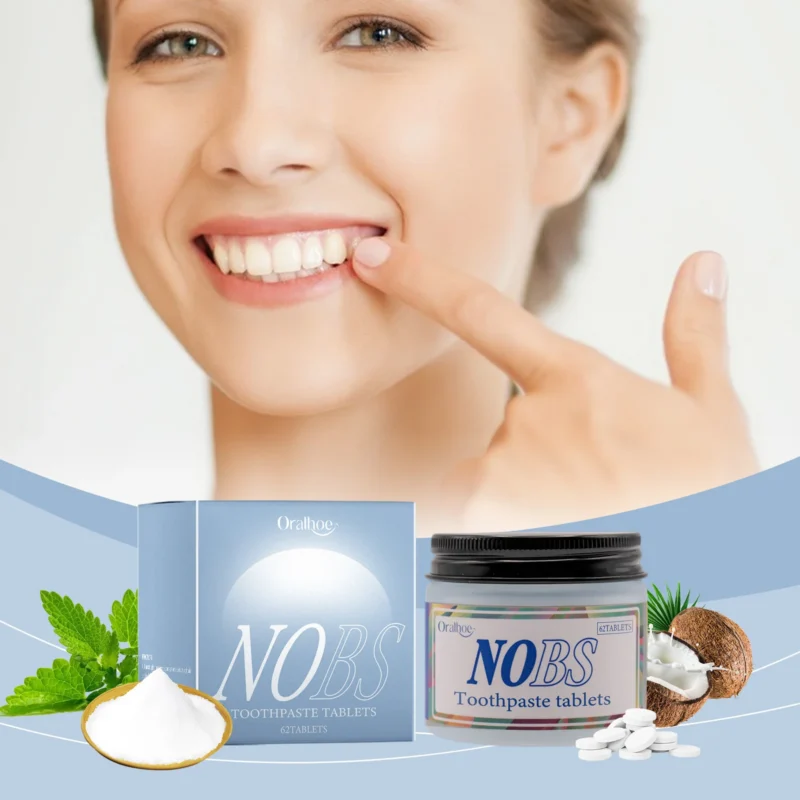 Toothpaste Tablets Whitening & Enamel Protection - Fresh Breath Chewing Tooth Paste with Xylitol & Baking Soda (62 Count)