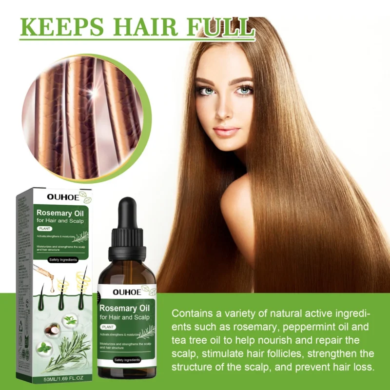 Rosemary Oil for Hair Growth and Scalp Care OUHOE Nourishing Essential Oil 50ml