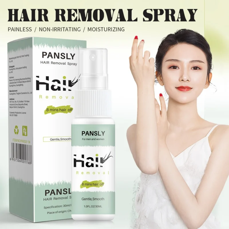 Hair Removal Spray PANSLY Painless Depilatory Foam for Men & Women 8 Minute Fast Action 30ml