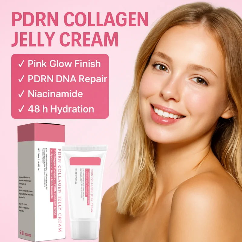 PDRN Collagen Jelly Cream Pink Glow Firming & 48h Hydrating Facial Moisturizer 50ml