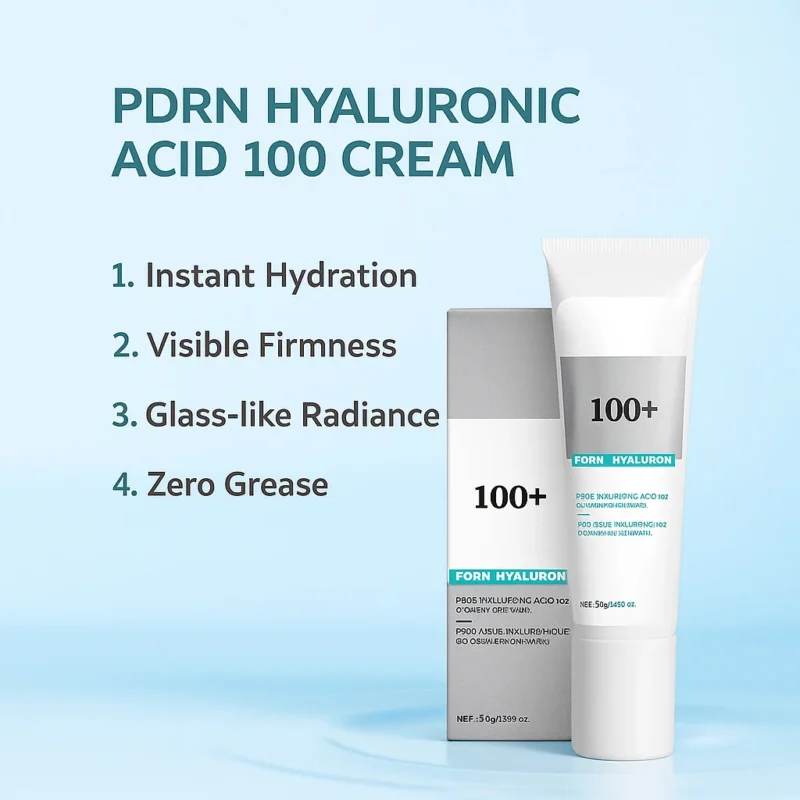 PDRN Hyaluronic Acid 100 Cream - Deep Hydration & Firming Face Moisturizer with Sodium DNA & Collagen - Glass Skin Finish (50g)