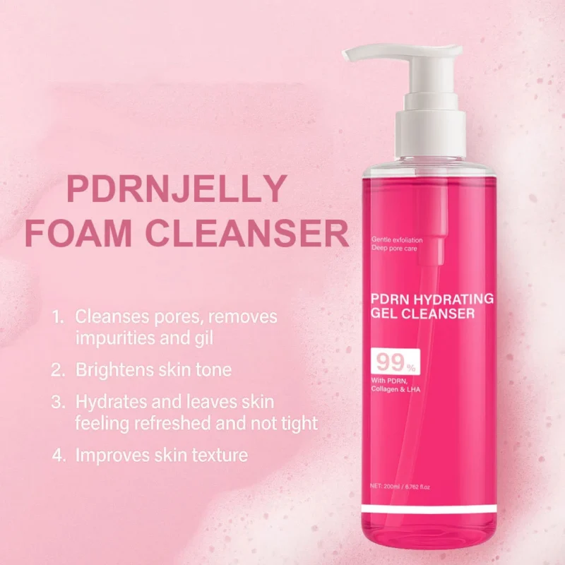 PDRN Jelly Foam Cleanser Hydrating Low pH Face Wash with Collagen & LHA (200ml)