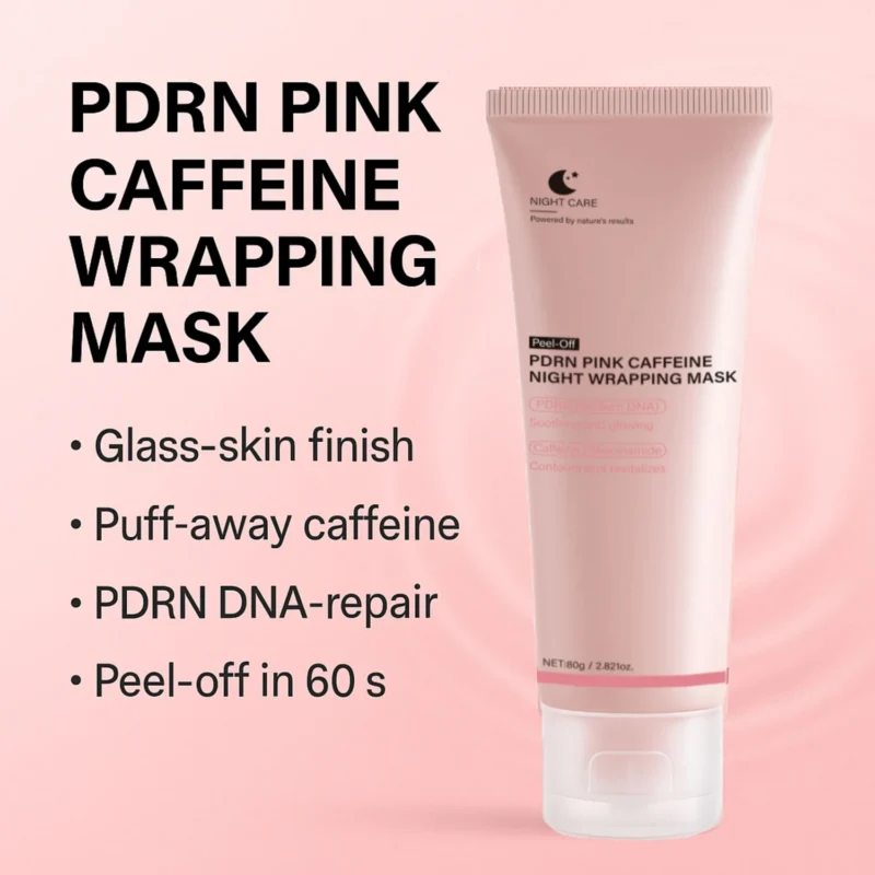 PDRN Pink Caffeine Peel-Off Mask Firming & Brightening Night Wrapping Mask for Glass Skin Finish (80g)