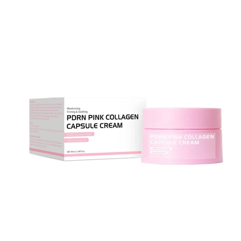 PDRN Pink Collagen Capsule Cream for Firming and Brightening - 50ml Moisturizing Face Cream with 5% Niacinamide