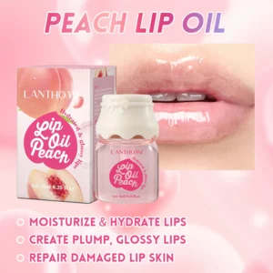 Peach Lip Oil Plumping Lip Gloss - Hydrating & Moisturizing Lip Care Serum 8ml