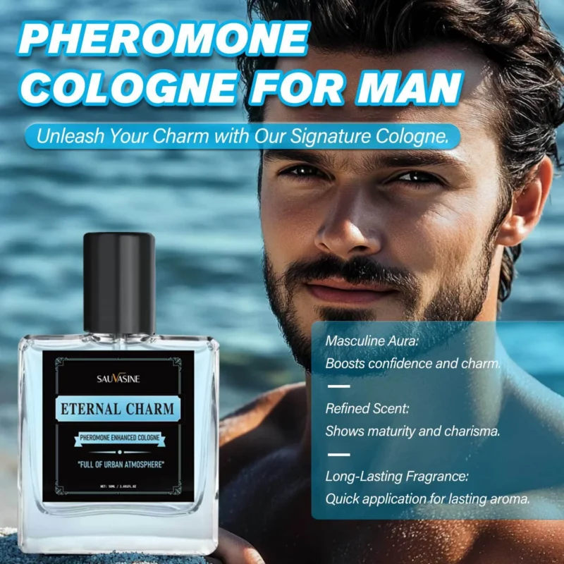 Pheromone Cologne for Men - Long Lasting Attraction Fragrance - Citrus Musk & Patchouli Scent for Masculine Confidence (50ml)