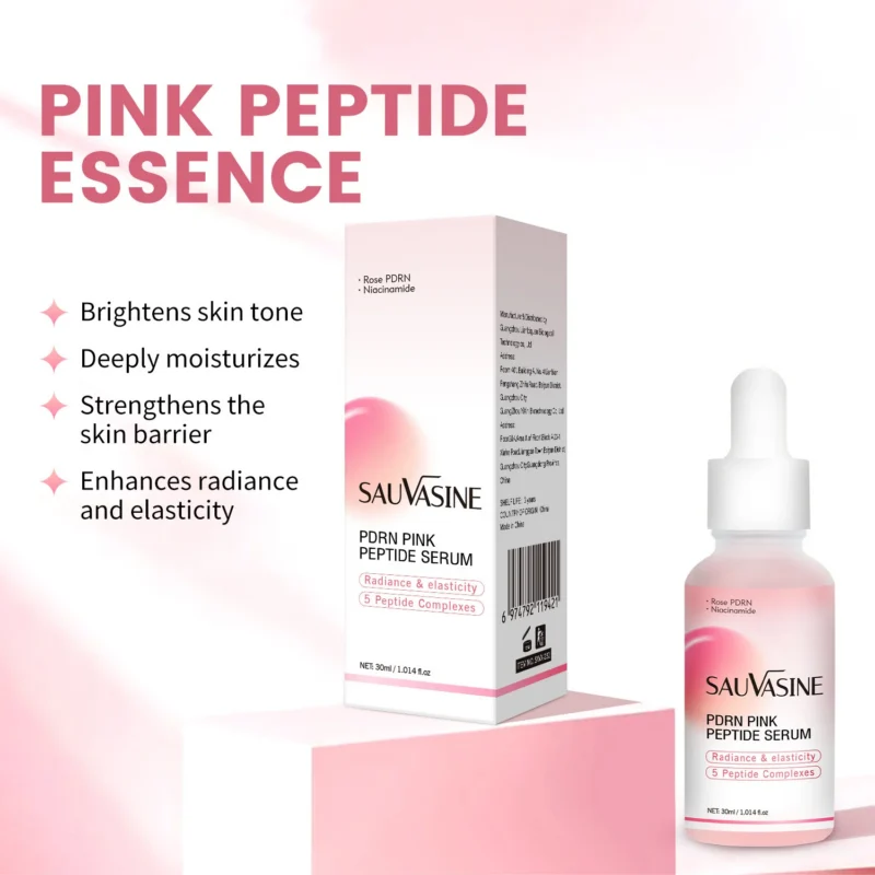 Pink Peptide Serum for Face Anti-Aging & Firming with Rose PDRN & Niacinamide 30ml