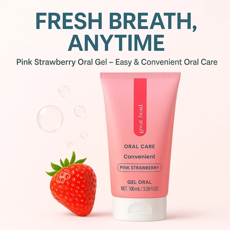 Pink Strawberry Oral Gel for Fresh Breath and Gum Care - Gentle Refreshing Oral Care Formula (100ml)