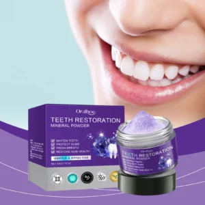Purple Teeth Whitening Powder for Stain Removal and Fresh Breath - ORALHOE Mineral Formula 50g