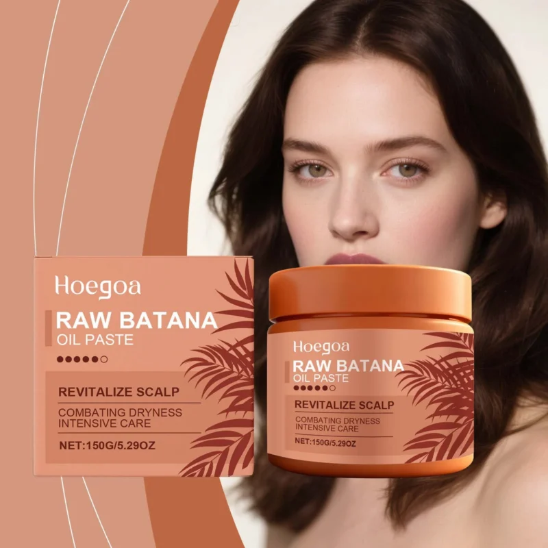 Raw Batana Oil Paste Hair Treatment - HOEGOA Intensive Scalp Care & Deep Moisturizer for Dry Damaged Hair (150g)