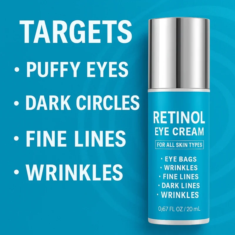 Retinol Eye Cream for Dark Circles and Puffiness - Anti-Aging Firming Eye Treatment (20ml)