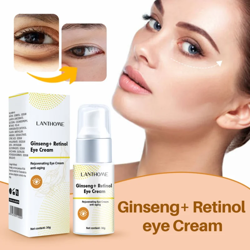 Retinol Eye Cream with Ginseng for Anti-Aging and Dark Circles - 30g LANTHOME Rejuvenating Eye Treatment