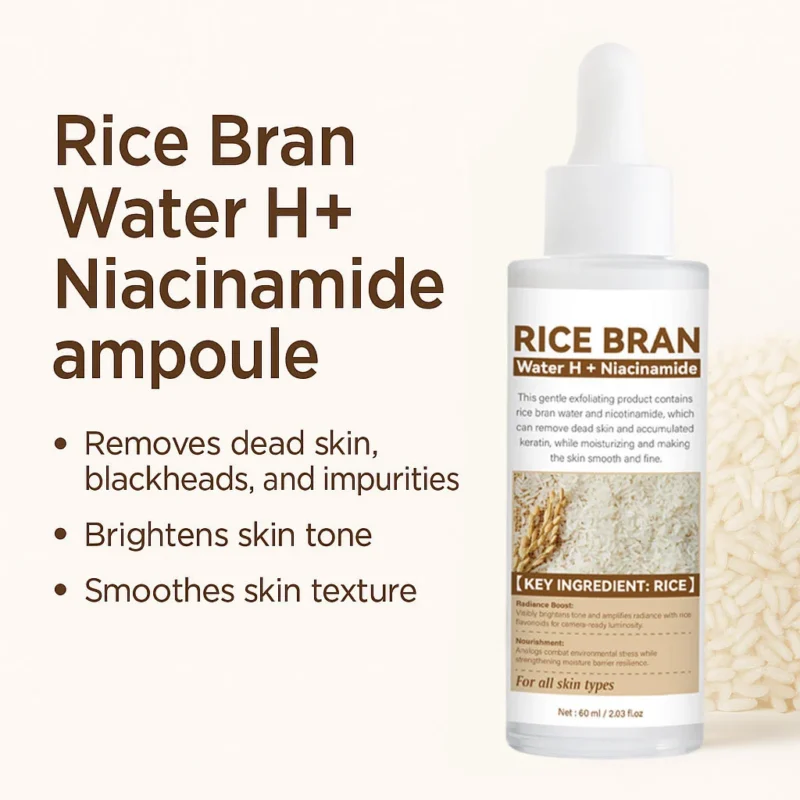 Rice Bran Exfoliating Ampoule Serum for Brightening and Dead Skin Removal 60ml