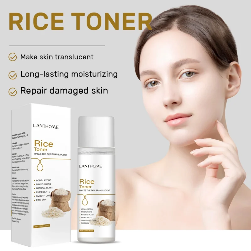 Rice Toner for Face Hydrating and Brightening LANTHOME 120ml Moisturizing Skin Barrier Repair
