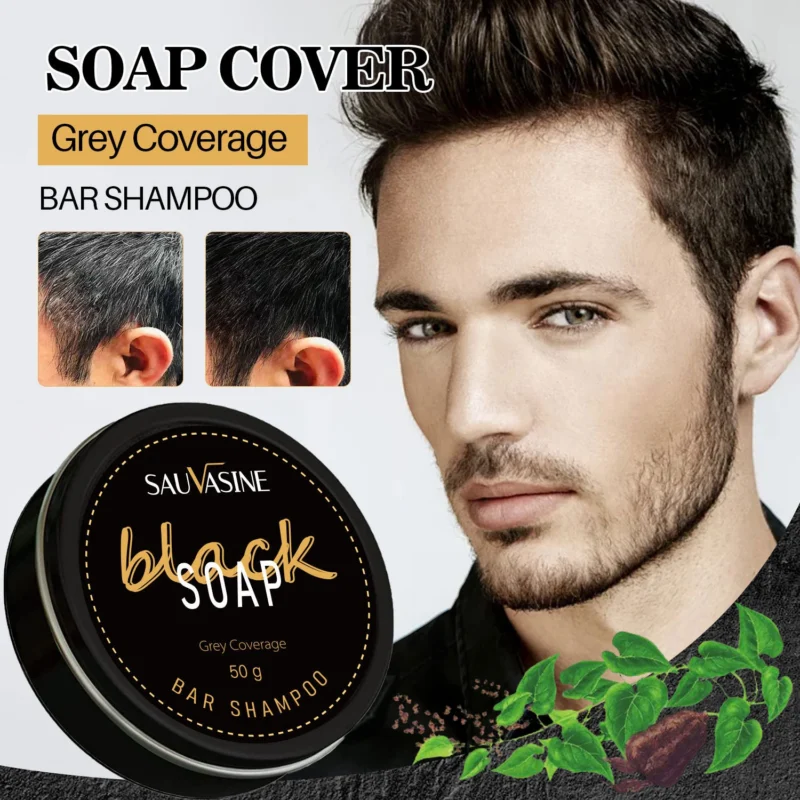 Rosemary Shampoo Bar for Grey Coverage Natural Polygonum Multiflorum Hair Darkening Soap 50g