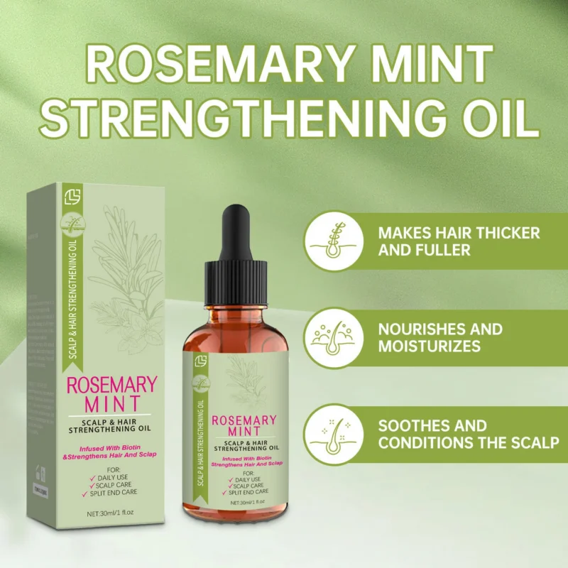 Rosemary Mint Hair Strengthening Oil for Scalp & Hair Care with Biotin (30ml)