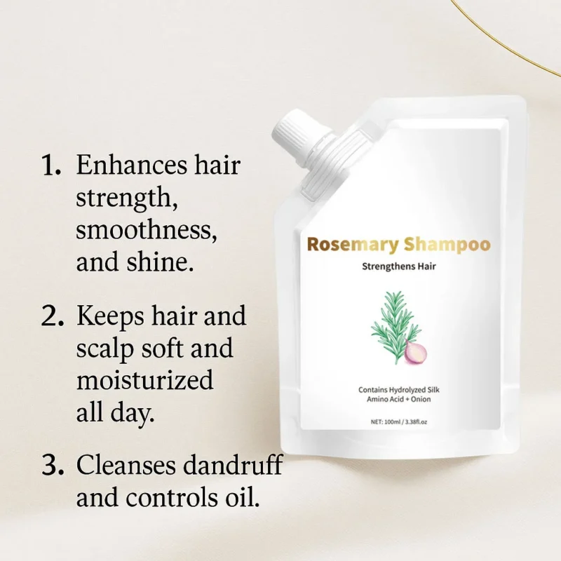Rosemary Shampoo with Onion Extract for Deep Cleansing and Hair Repair 100ml