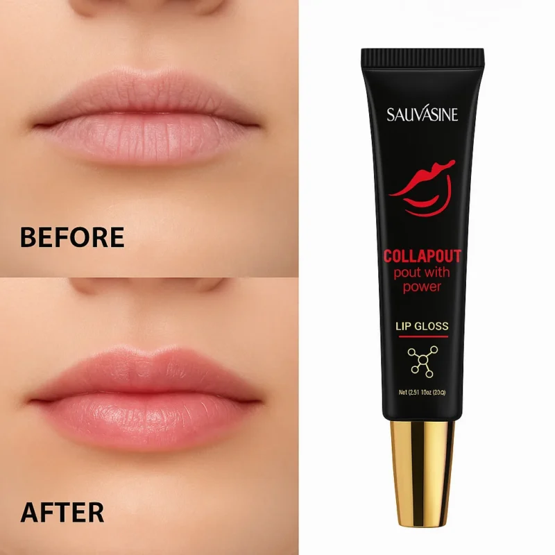 Lip Balm Glossy Berry Tinted Lip Gloss by SAUVASINE for Dry Chapped Lips 20ml