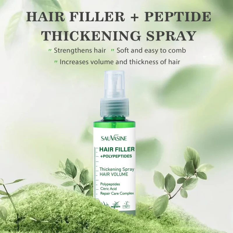 SAUVASINE Hair Thickening Spray - Polypeptide Volumizing Mist for Fine Hair - Non-Greasy Leave-In Repair Treatment (120ml)