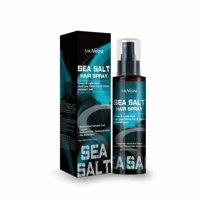 Sea Salt Hair Spray - SAUVASINE Volumizing Texturizer for Instant Beach Waves & Frizz Control - Light Hold Matte Finish (150ml)