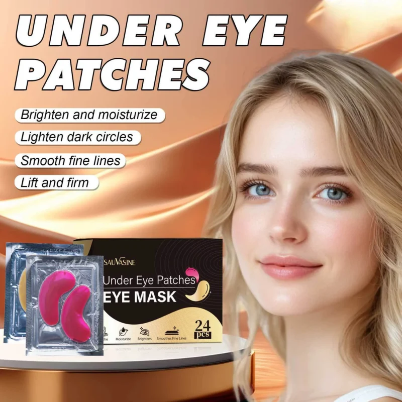 Under Eye Patches 24pcs - SAUVASINE Collagen & Hyaluronic Acid Eye Mask for Dark Circles, Puffiness & Fine Lines - Anti-Aging & Hydrating