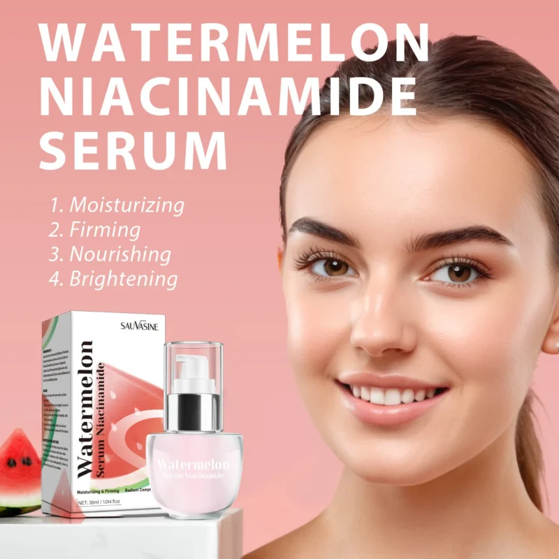 Watermelon Niacinamide Serum - Brightening & Hydrating Face Essence with Hyaluronic Acid - 30ml